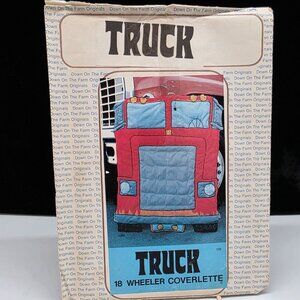 VTG Coverlette Quilt Pattern Down On The Farm Original Truck 1976 VTG